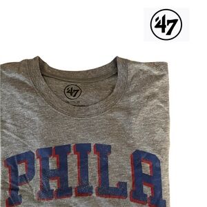 ‘47 EUC Men’s Phila Philadelphia 76ers Sixers T-shirt Gray XXL